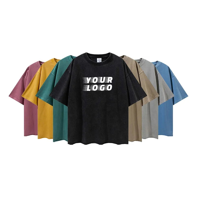 Custom Logo Wholesale Oversized Cotton Men T-Shirt Oversized Mineral Wash Tshirt Heavy Relaxed Vintage Acid Wash T Shirt