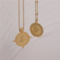 Waterproof & Tarnish Free 18K Gold Plated Star Sun Pendant Stainless Steel Necklace Fashion Jewelry MegaBDM