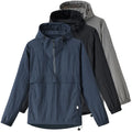 Custom Lightweight Polyester Shell 1/4 Zipper Pullover Windbreaker Hooded Anorak Jacket for Spring Season Outdoor Performance