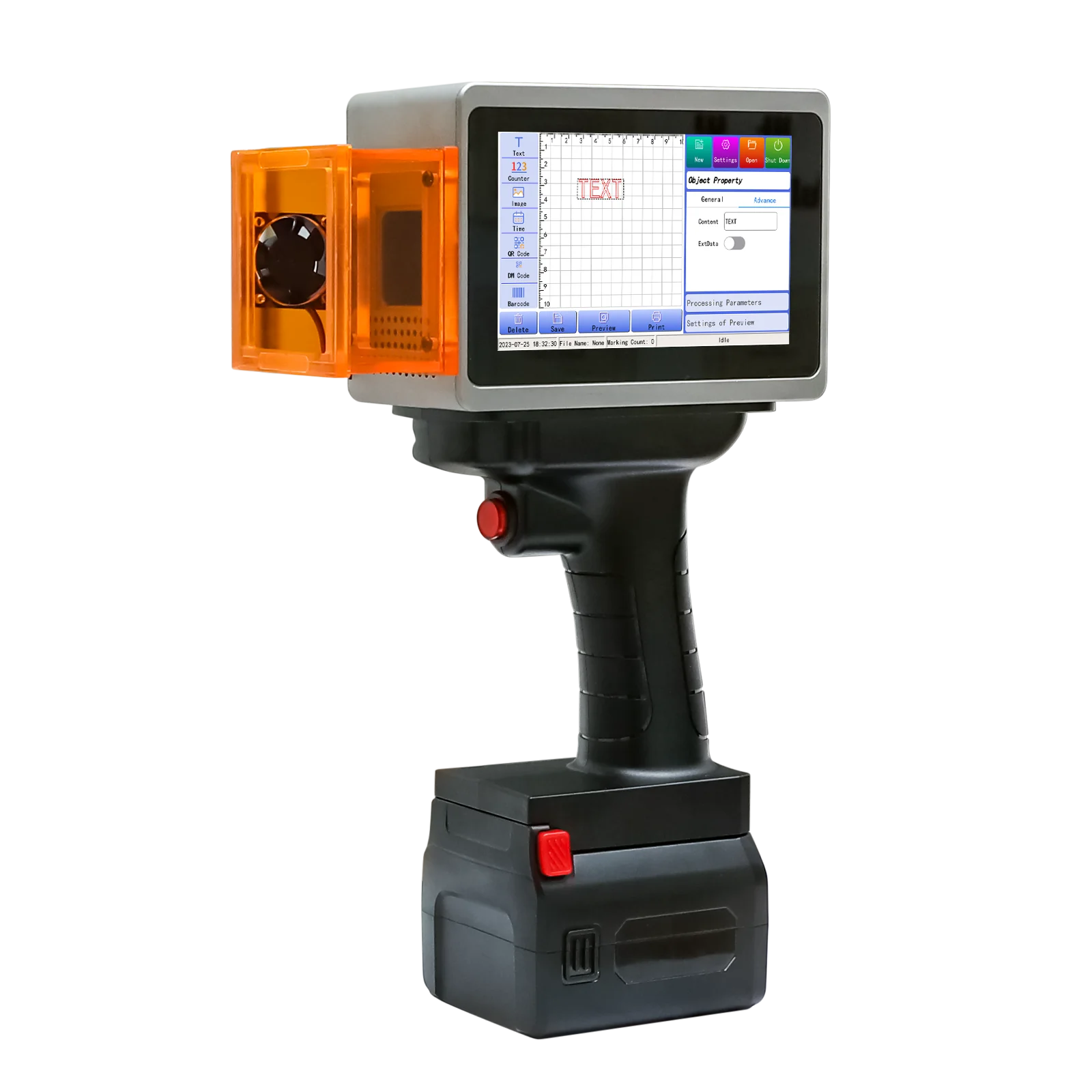 Portable Mini Handheld Semiconductor Laser Fiber Printer Marking and Cutting Machine New Condition Supports BMP Graphic Format