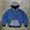 YSJY Factory Custom Duck Canvas Boxy Bomber Work Jacket Hood Zipper up Wash Workers Workwear Denim Hoodie Jacket for Men