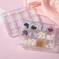 12 Grid Acrylic Nail Art Storage Box Customizable Logo Transparent Jewelry Organizer for Earrings Rings Nail Charms