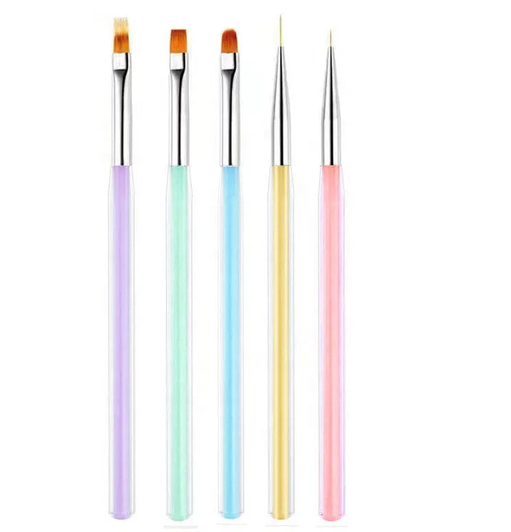 Wholesale 5pcs Set Nail Brush Acrylic Liquid Powder Brush Set UV Gel Nail Polish Beauty Drawing Painting Pen Manicure Tools