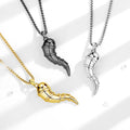 Merryshine Authentic Jewelry Men Women Gold Plated Cornicello Horn Necklace Pendant