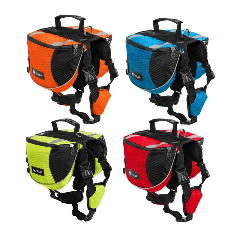 Hot Selling Adjustable Mixed Fiber Saddle Bag Backpack Harness Belt Waterproof Breathable Sustainable Pet Carrier Dogs Fashion