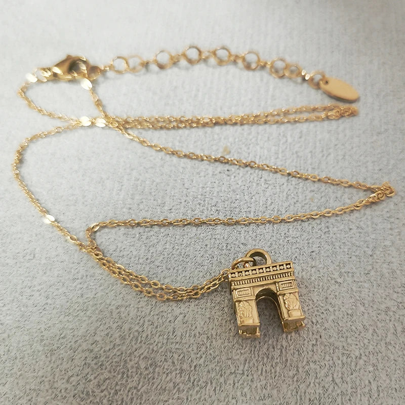 18K Gold Plated Stainless Steel Pendant Necklace for Women-Wedding Engagement Anniversary Gift Jewelry