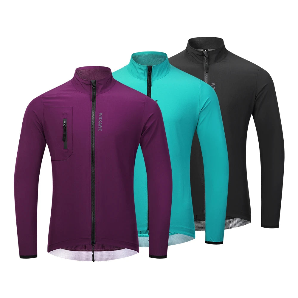 WOSAWE Long-Sleeved Cycling Jacket Windproof Windbreaker Breathable Cycling Jersey OEM Bicycle Clothing