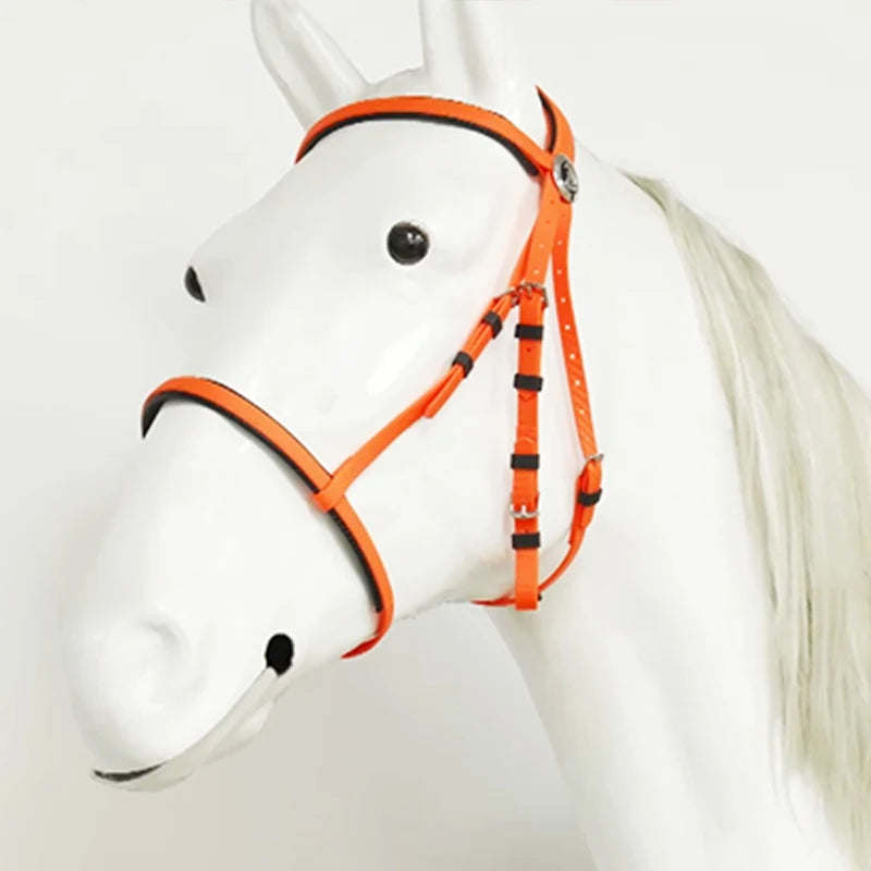 Adjustable English Saddle Horse Bridle and Rope Halter Durable Comfortable Webbing Made of Soft PVC/TPU and Leather