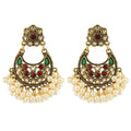 Hot Sale India Indian Style Earrings Pakistan Gilded Handmade Pearl Tassel Gem Lantern Earrings Wholesale
