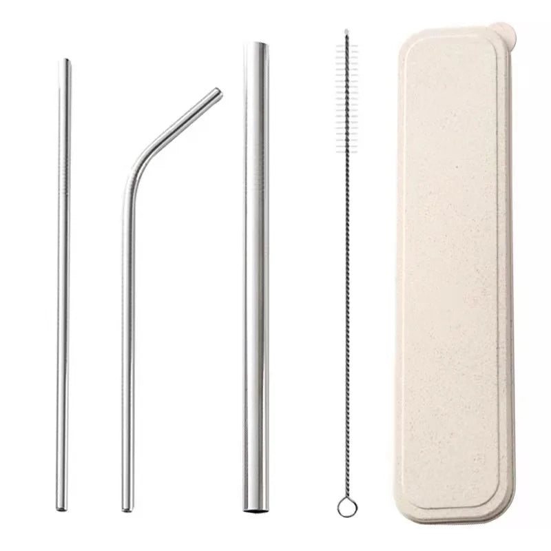 Stainless Steel Metal Straws Reusable with Cleaning Brushes - for 30oz / 20oz Tumblers