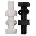 China M12 Flat Head Fasteners Bolts and Nuts with Injection Plastic Parts Hexagonal Screw Nylon Fasteners Plain Finish