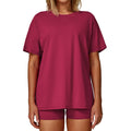 Women's Oversize Lightweight Fitness T-Shirt Short Sleeve Comfortable Loose Fit for Summer Outdoor Activities