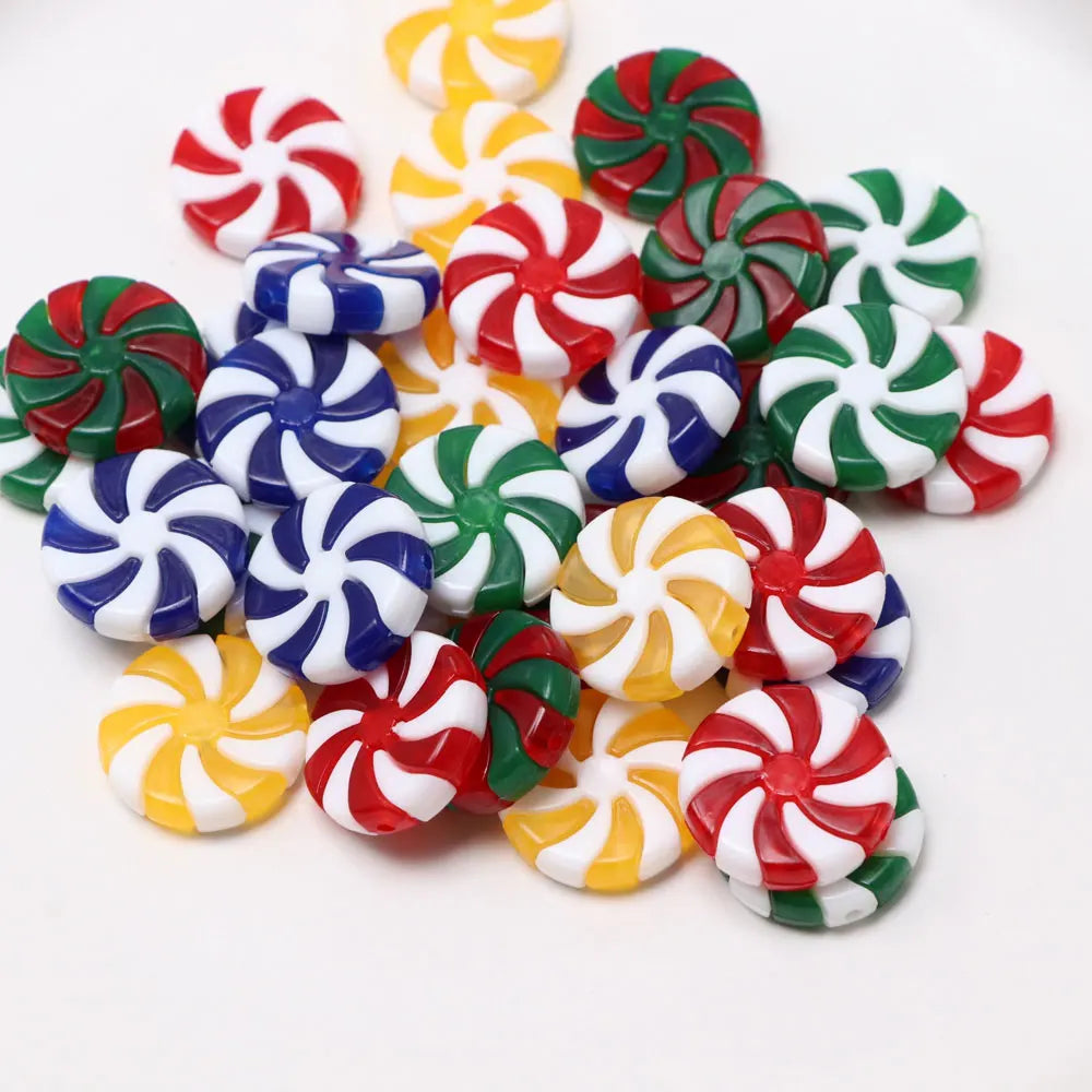 Miniaturet Red White Windmill Simulation Candy Flat Back Resin Cabochon Embellishments Diy Scrapbooking Decorations Craft