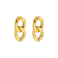 High End Waterproof Hypoallergenic Stainless Steel Women Earring Jewelry 18K Gold Plated Big Cuban Link Chain Stud Earrings