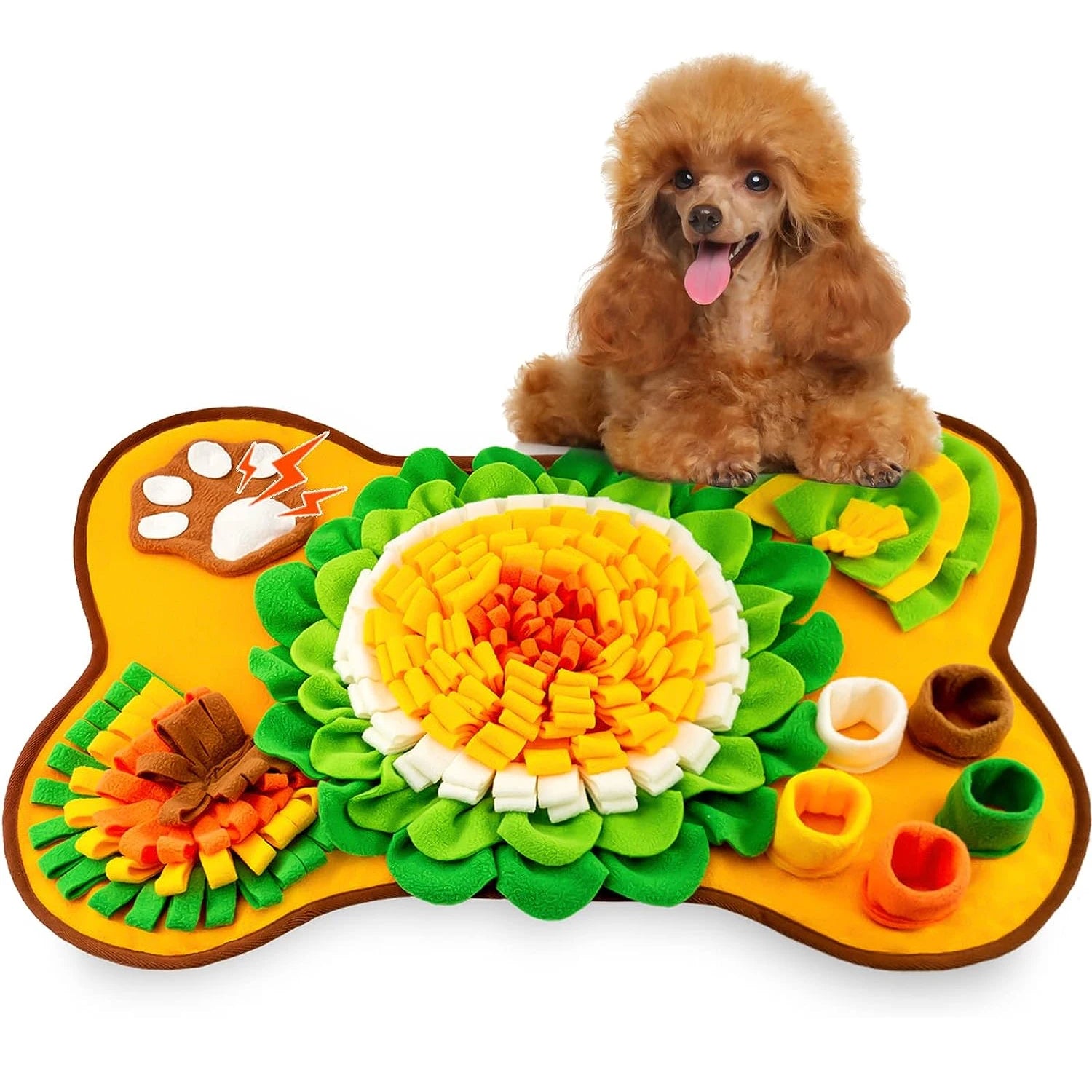 Manufacturer Custom Bone Shape Dog Snuffle Mat Pet Foraging Sniff Mat Stress Relief Puppy Training Feeding Puzzle Toy