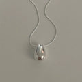 Fashion Snake Chain 925 Sterling Silver Tear-Drop Glossy Pendant Necklace for Women Fine Jewelry