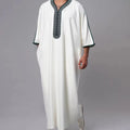 2024 Embroidered Traditional Men Jalabiyas Jubbah Muslim Men's Thobe Islamic Clothing Ramadan Thobe Robe Ramadan