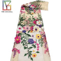 Luxury 3D Flowers Embroidery Lace Fabric Manufacturer Wholesale Dress Tulle Fabric  Bridal Wedding Dress French Net Lace