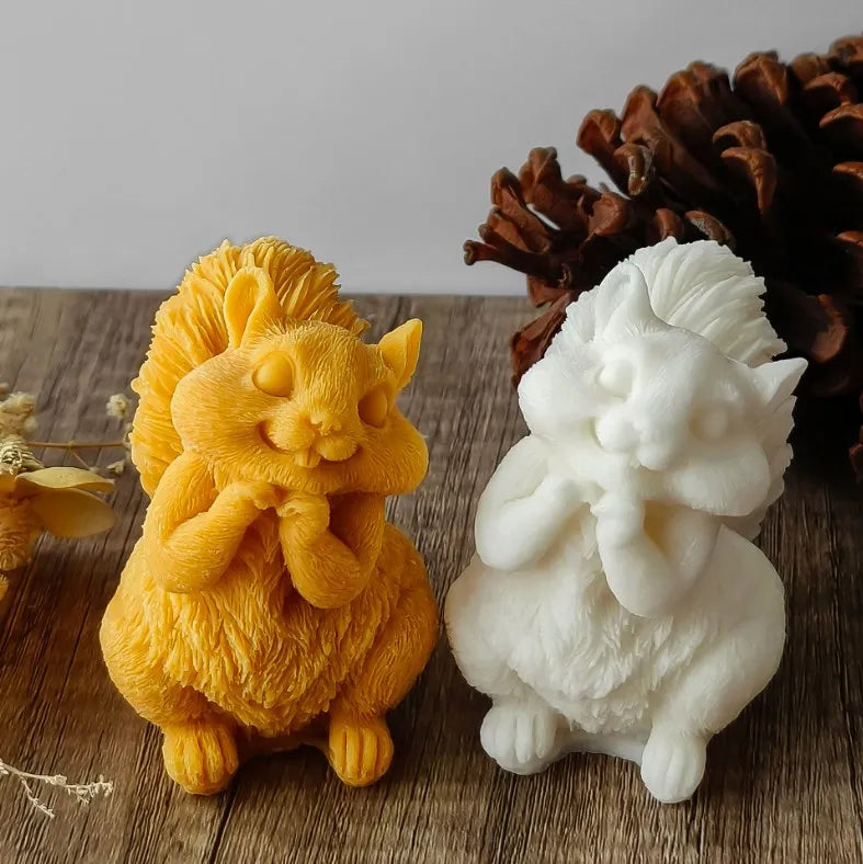 F221 F222 3D Squirrel Animal Candle Silicone Mold for Candle Making Diy Aromatherapy Candle Molds Resin Moulds Home Decor Gifts