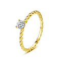 CZCITY Iced Out One Carat Cubic Wedding Rings for Women Classic Six Claw CZ Inlaid Women Ring
