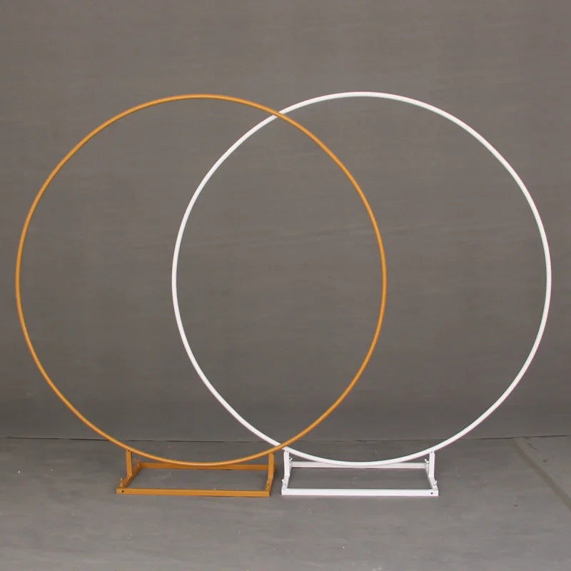 2M New Wedding Props Wrought Iron Ring Arches Outdoor Lawn Wedding Silver Wedding Half Circle Arch Flower Stand