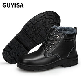 For GUYISA Anti-Puncture Iron Toe Safety Boots Anti-Slip Work Boots for Fall/Winter/Spring/Summer Factory Workshop Work China