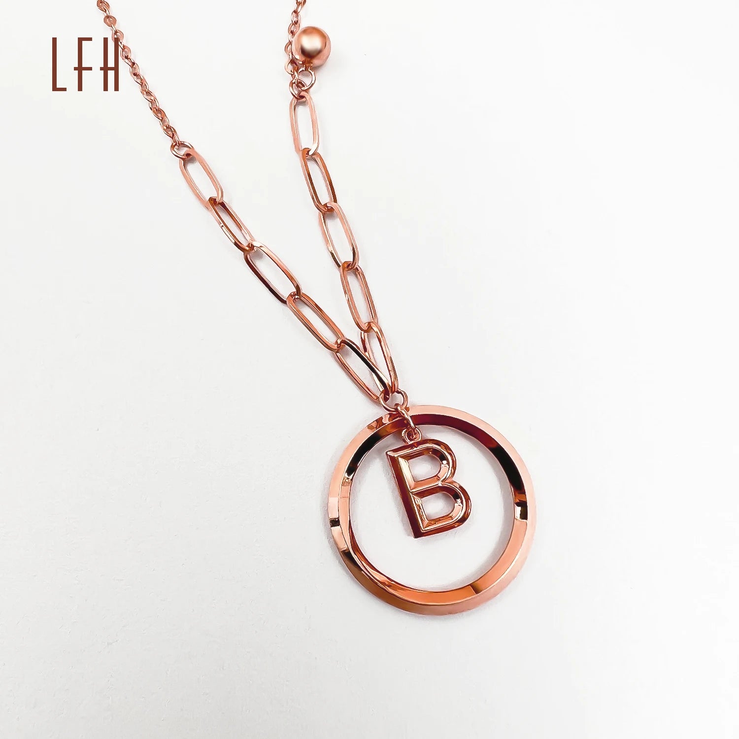 LFH Gn36 Real 18k Gold Personalized Name Necklace Fine Jewelry 18k Solid Gold Custom Name Initial Letter Necklace