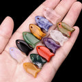 Natural Crystal Small Fish Carving with Hole 22mm  Agate Tiger Eye Charming Charms for Diy Jewelry Necklace Earring Making