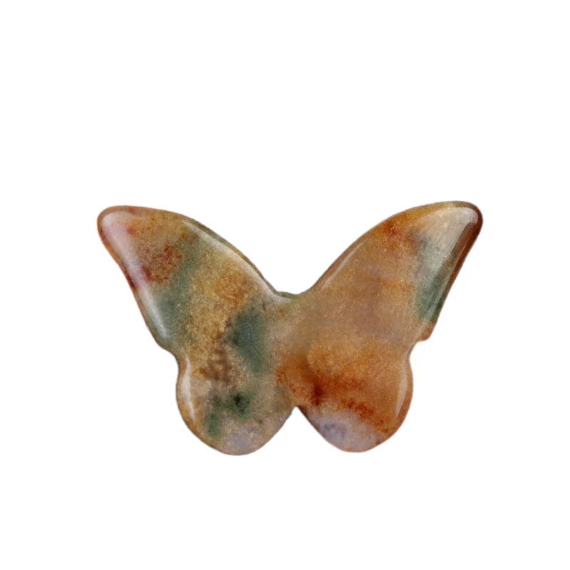 Natural Stone Pendant Butterfly Shaped Fancy Jasper Agate Wing Shape Charm for Jewelry Making DIY Necklace