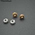 Wholesale New Style Anti Fading 18K Gold Plated CZ Pave Round Slice Spacer Beads for DIY Woman Jewelry Necklace Bracelet Making