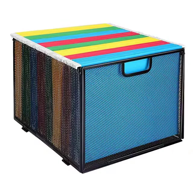 Hanging Office File Folder Organizer Mesh Metal Storage Basket Crate Folder Holder for Efficient Filing