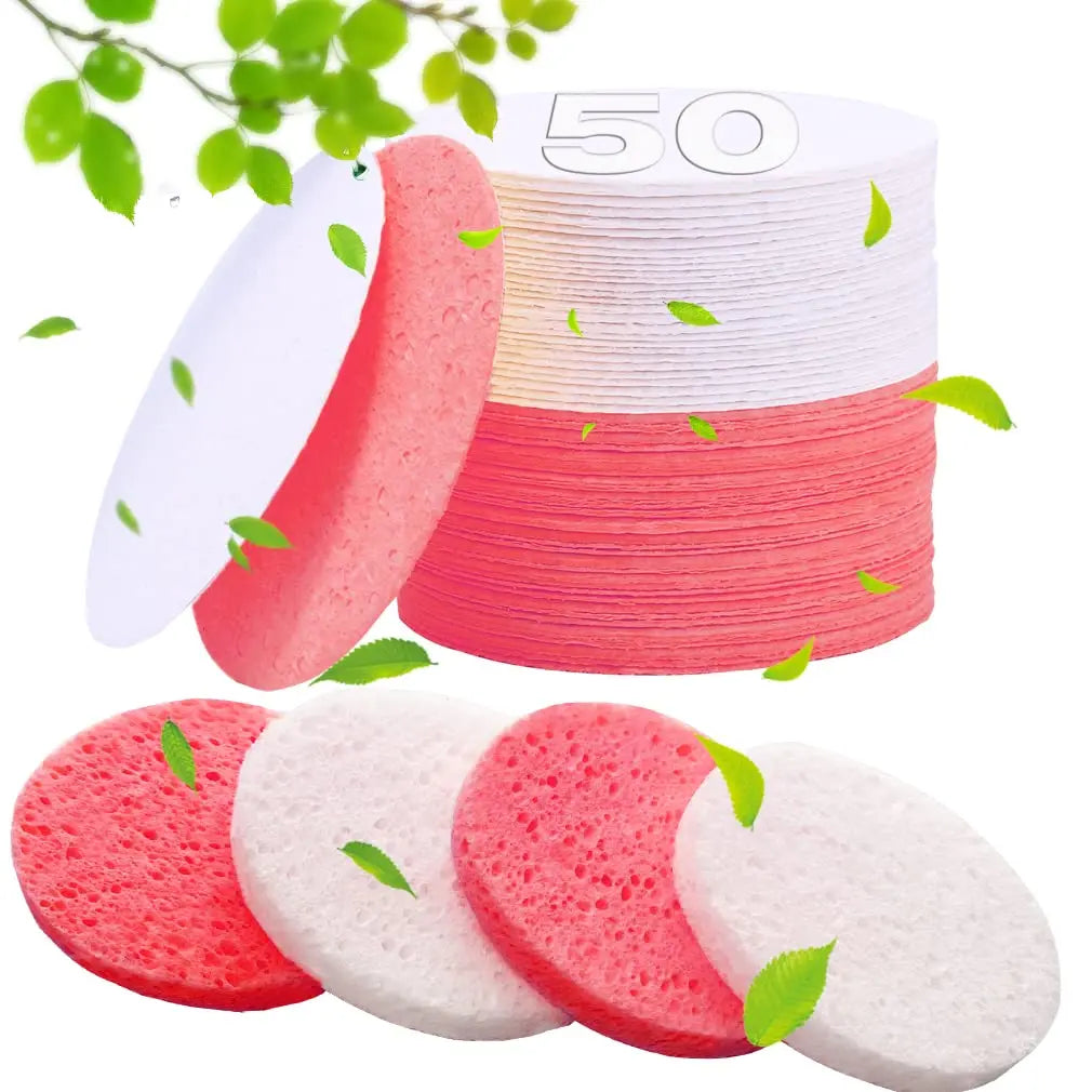 WOXIN Wholesale Round and Heart-Shaped Biodegradable Absorbent Compressed Cellulose Facial Sponge Washable and Good for Face
