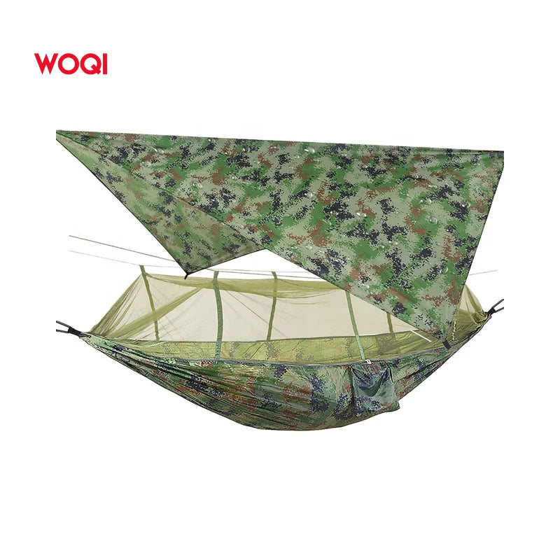 WOQI Handmade Lightweight Camping Double Hammock Swing for Outdoor Indoor Backyard Beach