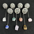 Wholesale SUS 304 Stainless Steel Wire Mesh Infuser Tea Ball Raw Rose Quartz Crystal Tea Strainer