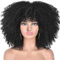Afro Kinky Curly Wigs With Bangs for Black Women High Temperature African Synthetic Ombre Glueless Cosplay Wigs