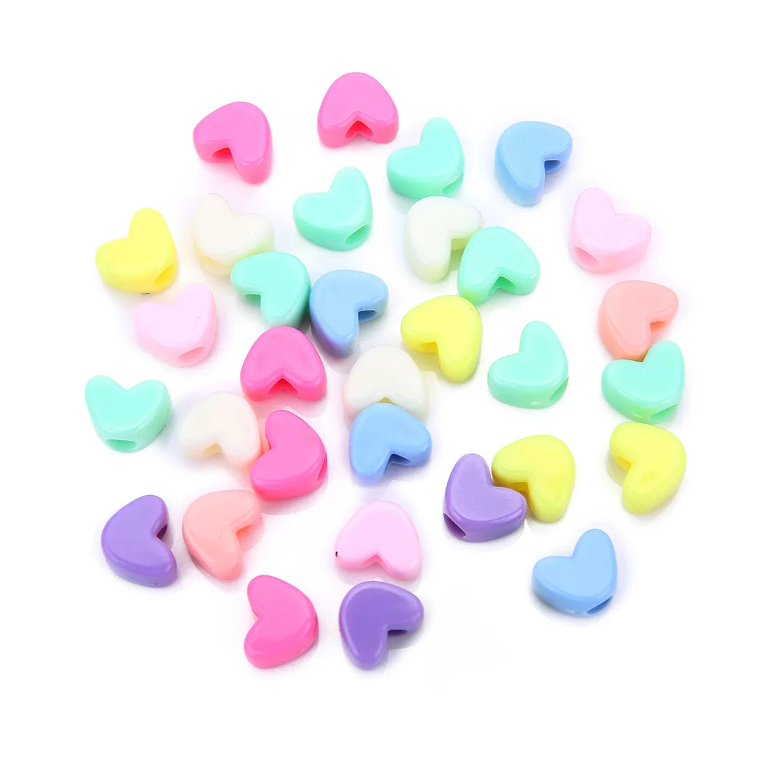 JC Crystal Wholesale High Quality Color Heart Shaped Acrylic Accessories Macarons Acrylic Beads with Holes