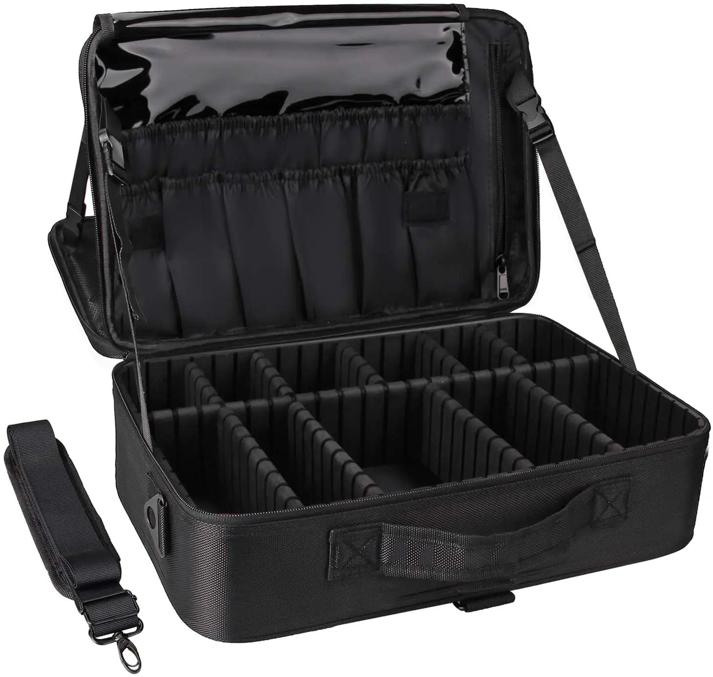Professional Makeup Train case Cosmetic Bag Brush Organizer Storage Travel Make up Artist Boxs 3 Layer Large Capacity for Ladies