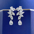 925 Sterling Silver Trendy Bridal Wedding Cubic Zirconia Marquise Teardrop Drop Earrings for Women Party Gift
