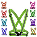 2-Pack Adjustable Elastic Reflective Glow Belt Outdoor High Visibility Ultralight Safety Vest Printed for Running Jogging