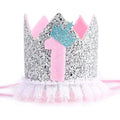 Hand-made Non Woven Fabric Baby First Birthday Party  Hat Princess Crown With Lace Edge