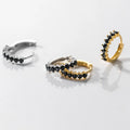 S925 Sterling Silver Black Zircon Moissanite Earrings Diamond Hoop Earrings Exquisite Personality Earrings Women Jewelry