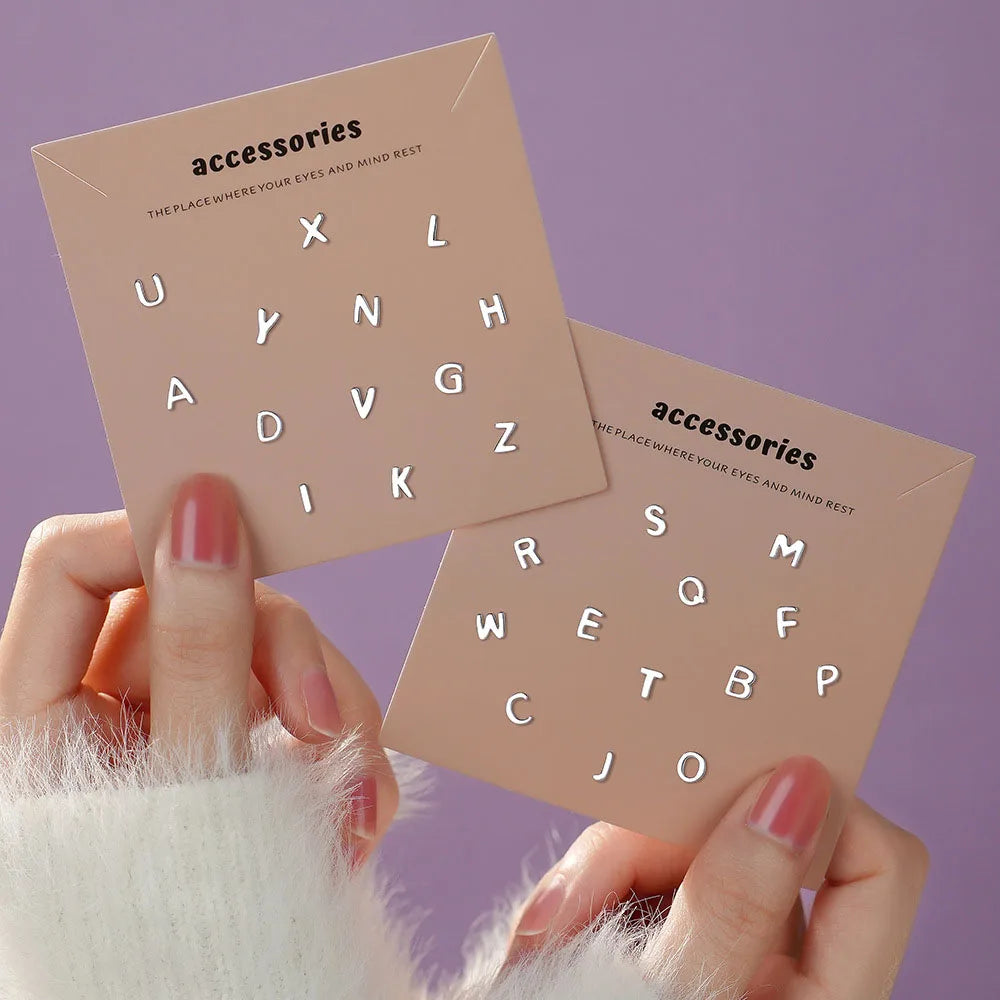 Fashion DIY S999 Sterling Silver Surface Letters Alphabet Stud Earrings for Women Jewelry Accessories YB-XY-469