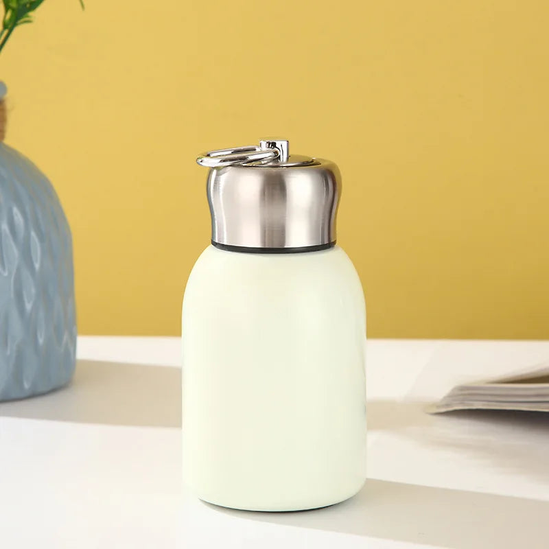 300ML Stainless Steel Vacuum Flask with Lifting Ring Double-layer Vacuum Water Bottle Thermos Cup for Student