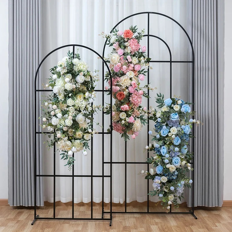 YOPIN 359 Artificial Flowers Table Runner White Customized Artificial Runner Flowers White Rose Table Runner