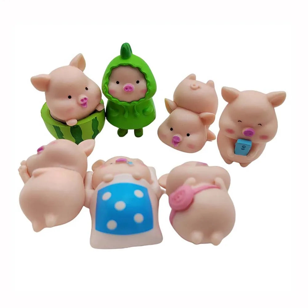Resin Mini Pig Micro Landscaping Miniatures Lovely Mini Figurines DIY Dollhouse Home Decoration Crafts Car Interior Ornaments