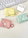 Portable Candy Color Cute Heart Earphone Case Storage Bag Charm Keyring Soft Korean Style Headphone Case Keychain Gifts