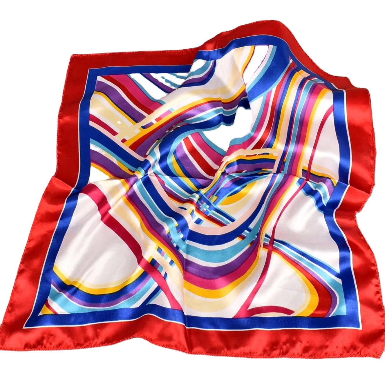 2026  NEW Spring and Summer Wholesale Folds Amoeba Small Cashew  Floral Silk Feel 50*50 square Scarf Silk Satin Scarf