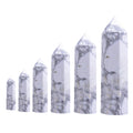 Multi-Sized Howlite Natural Stone Hexagonal Pillar Decoration Witchcraft Office Ornament Tower Stone Crafts DIY Accessory Gift