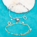B010212 DIY 6-8mm Natural Freshwater Pearl Bracelet Accessory 925 Sterling Silver Adjustable Chain Bracelet for Women
