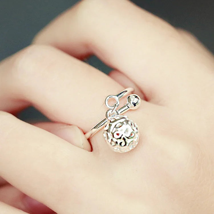 925 Silver Viballs Open Rings for Women Fashion Prevent Allergy Jewelry 2022